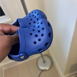 Unisex baby crocs size 3 - purplish blue - barely worn